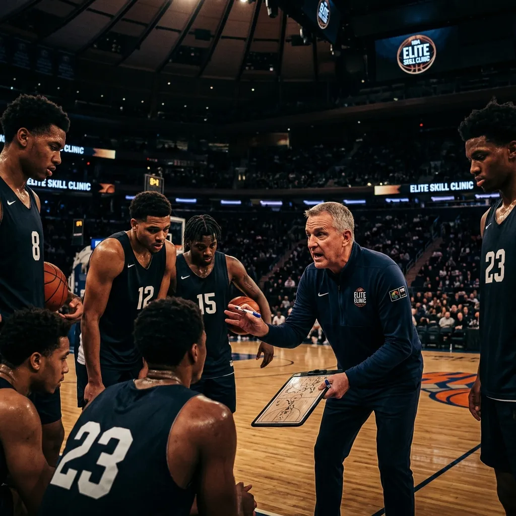 Entraîneur de basket international pendant une clinique NBC Academy