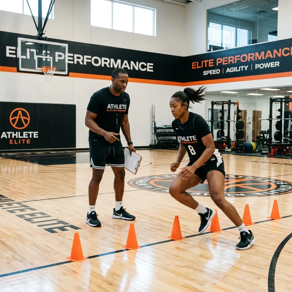 Préparateur physique travaillant avec un basketteur